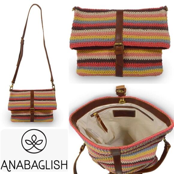 Anabaglish Colorful Knit Fold Over Crossbody - Picture 2 of 10